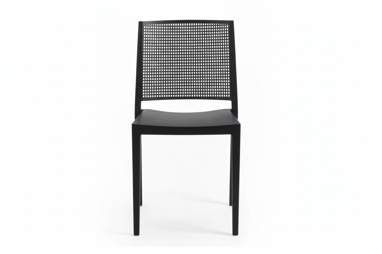 Grid Modern Outdoor Side Chair, Graphite/Gray (Set of 4)