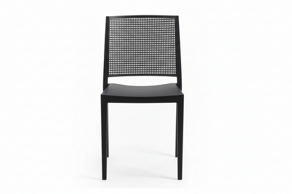 Grid Modern Outdoor Side Chair, Graphite/Gray (Set of 4)