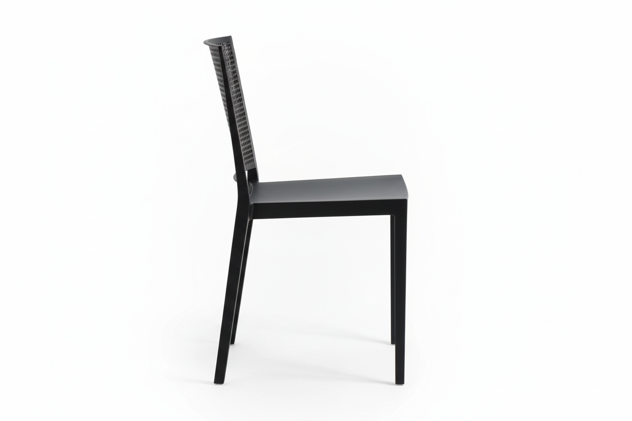 Grid Modern Outdoor Side Chair, Graphite/Gray (Set of 4)