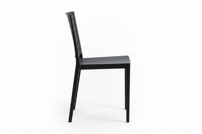 Grid Modern Outdoor Side Chair, Graphite/Gray (Set of 4)