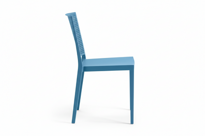 Grid Modern Outdoor Side Chair, Blue (Set of 4)