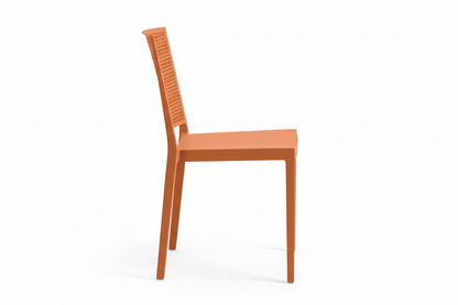 Grid Modern Outdoor Side Chair, Brick (Set of 4)