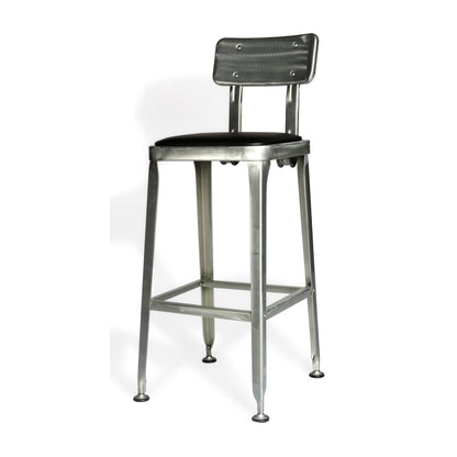Harley Industrial Stackable Bar Chair - Galvanized Steel (Set of 2)