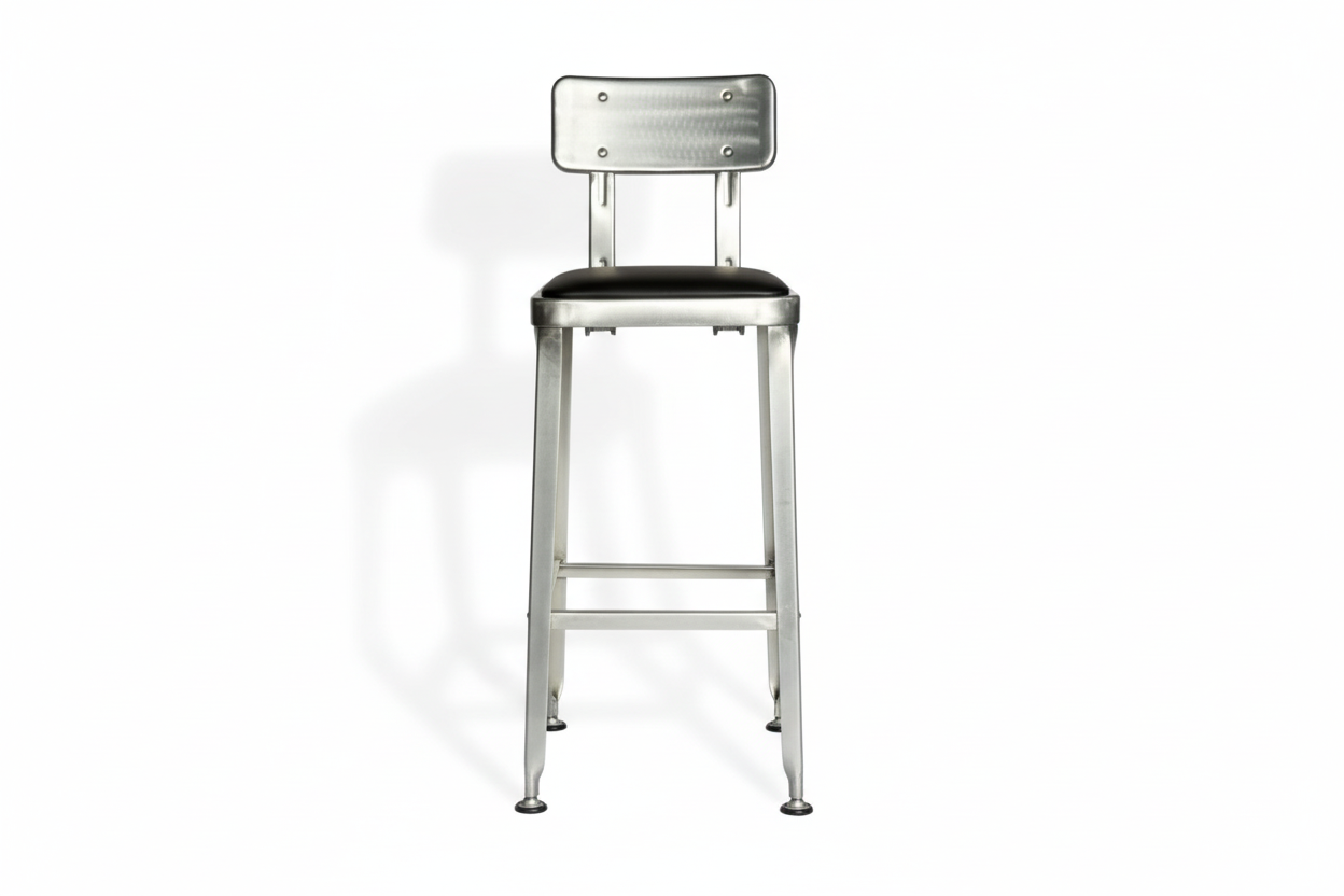 Harley Industrial Stackable Bar Chair - Galvanized Steel (Set of 2)