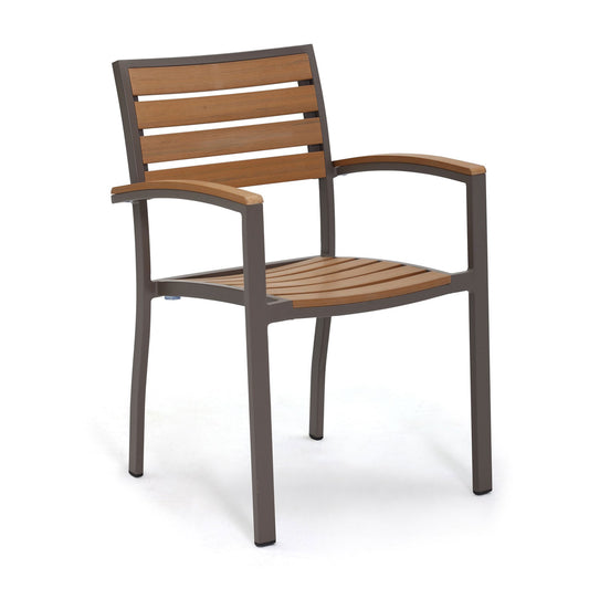 Miami Armchair, Mocha/Faux Teak (Set of 2)