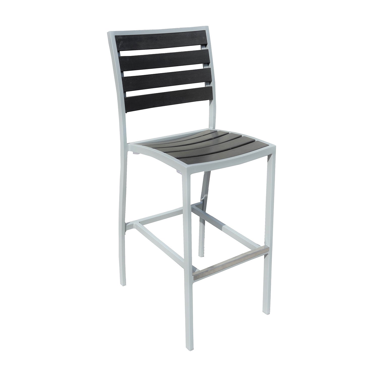 Miami Bar Chair, Silver/Grey (Set of 4)