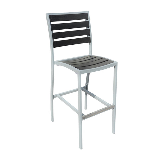 Miami Bar Chair, Silver/Grey (Set of 4)
