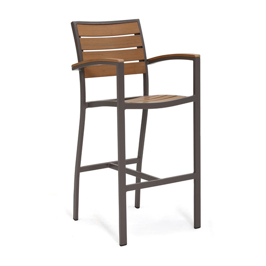 Miami Bar Stool, Mocha/Faux Teak (Set of 2)