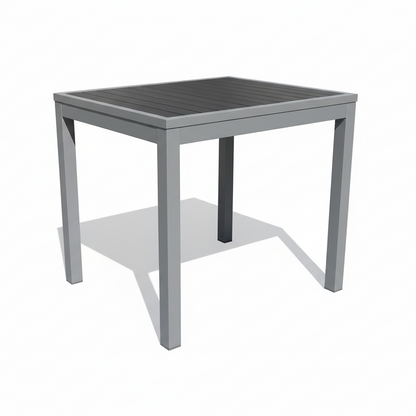 Miami Patio Dining Set – 24" x 32" Patio Table + 2 Side Chairs, Silver/Grey