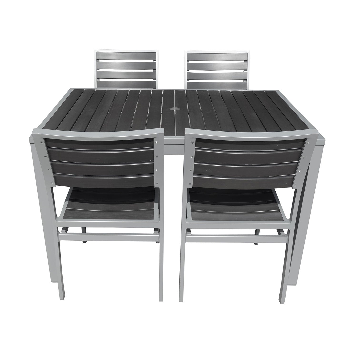 Miami Patio Table - 32" x 48", Silver/Grey
