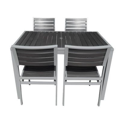 Miami Patio Table - 32" x 48", Silver/Grey