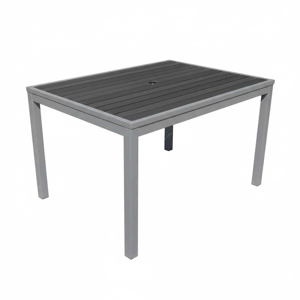 Miami Patio Table - 32" x 48" Silver/Gray