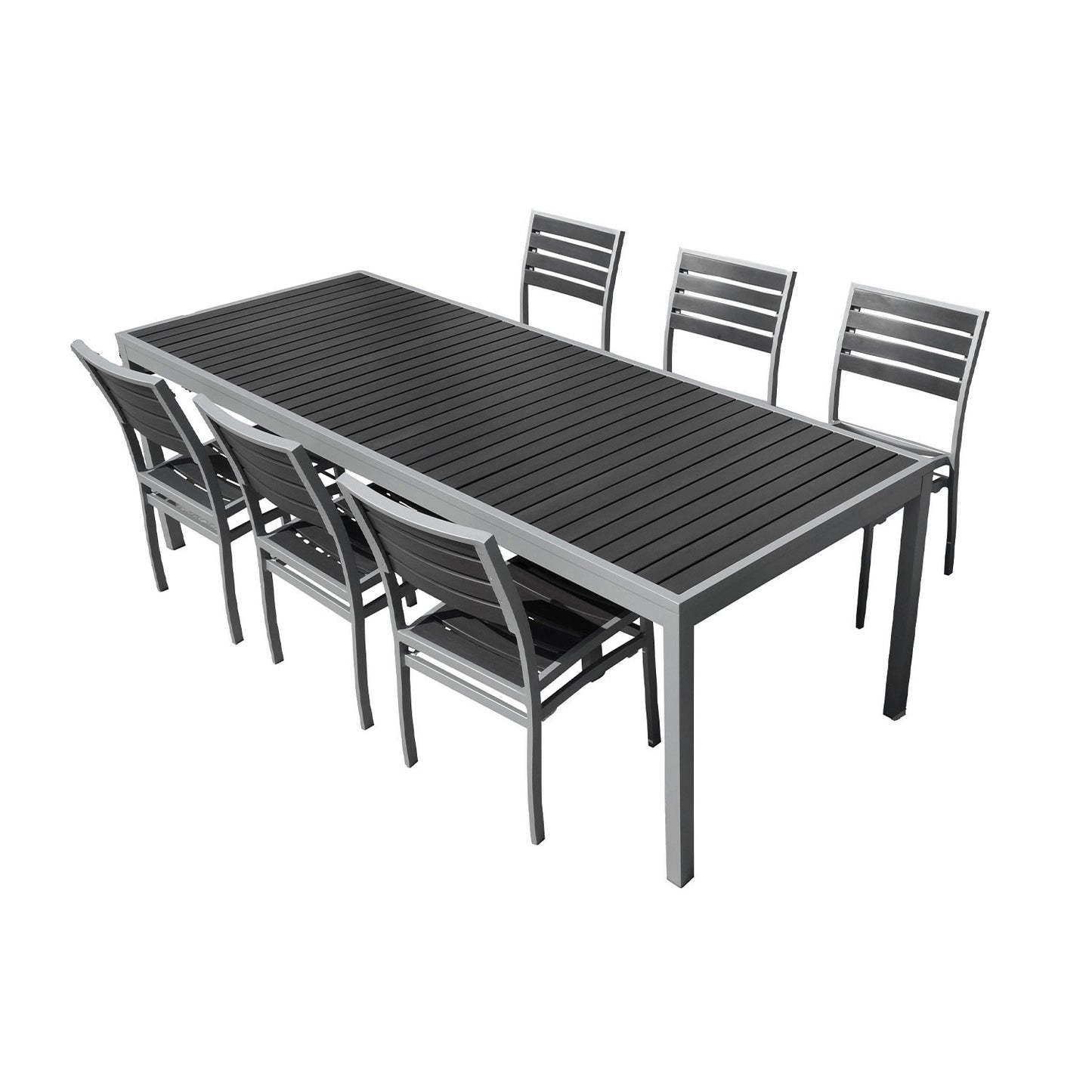 Miami Patio Table - 36" x 94", Silver/Grey