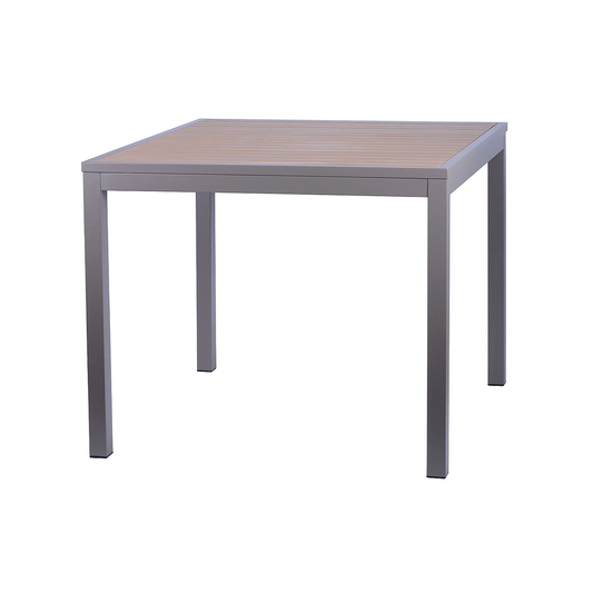Miami Patio Table - Square 36" Seats 4, Mocha/Faux Teak