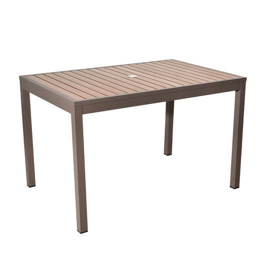 Miami Patio Table - 32" x 48", Mocha/Faux Teak