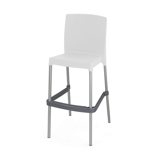Nona Modern Outdoor Bar Chair, White (Set of 2)