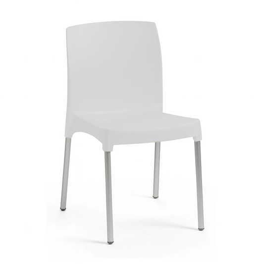 Nona Modern Outdoor Dining Chair, White (Set of 2)