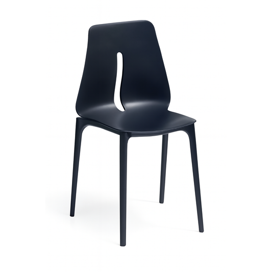 O'2Tone Contemporary Oval Chair, Black (Set of 2)