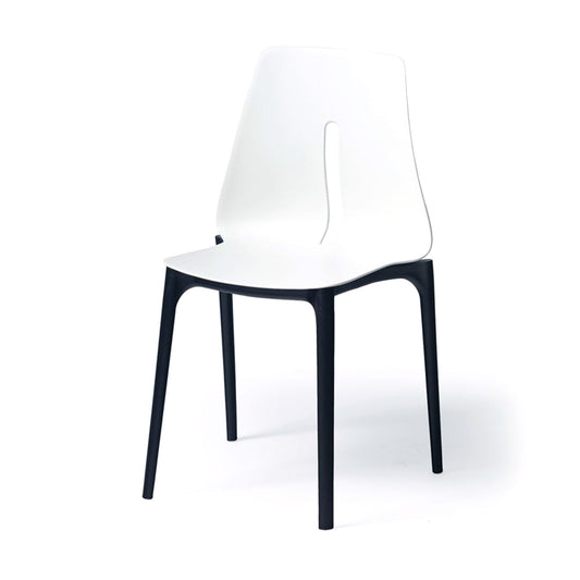 O'2Tone Oval Chair, Black/White (Set of 2)