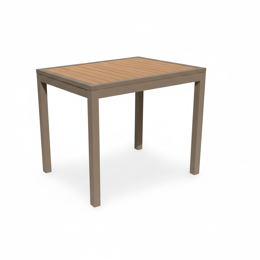 Miami Patio Table - 24" x 36" Mocha/Faux Teak