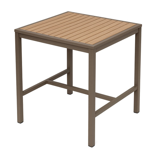 Miami High Top Patio Table - 36" x 36", Mocha/Faux Teak
