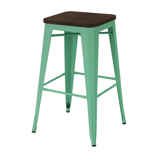 Trenton Bar Stool, Ash/Teal (Set of 4)