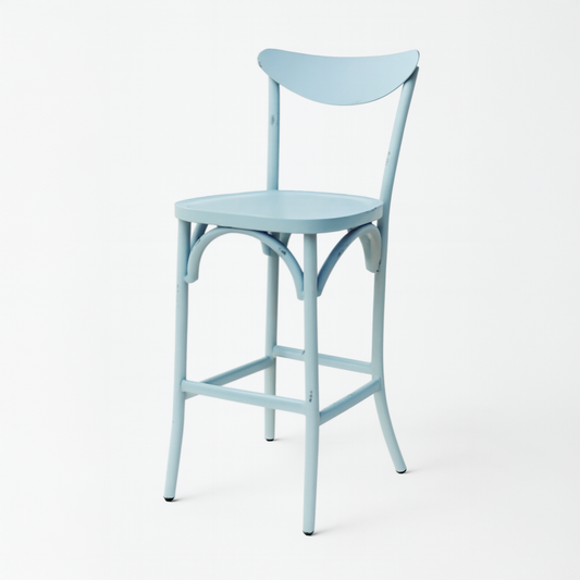 Yasmine Rustic Bar Chair - Metal, Robin's Egg