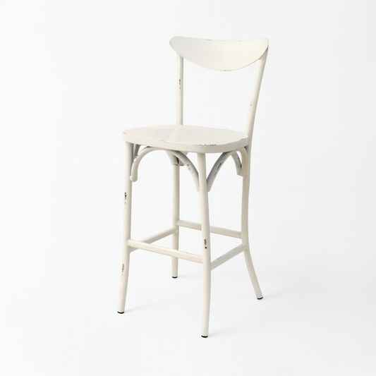 Yasmine Rustic Bar Chair - Metal, Vanilla