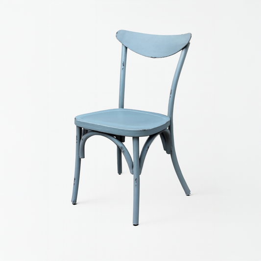 Yasmine Rustic Dining Chair - Metal, Robin's Egg (Set of 2)